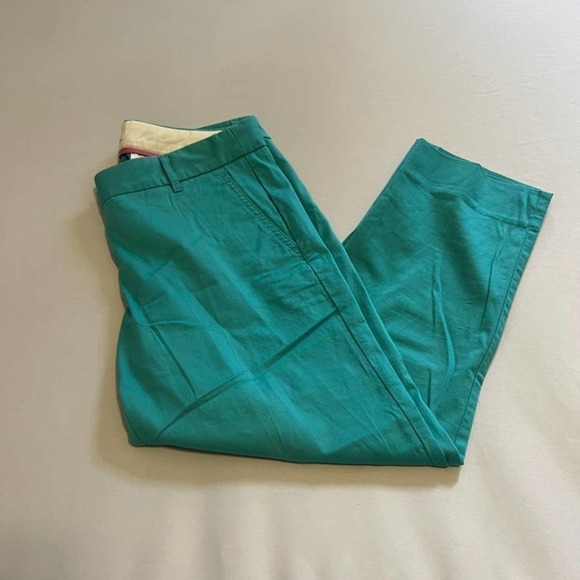 J. Crew Stretch Light Blue Green Pants 4P - Picture 1 of 7